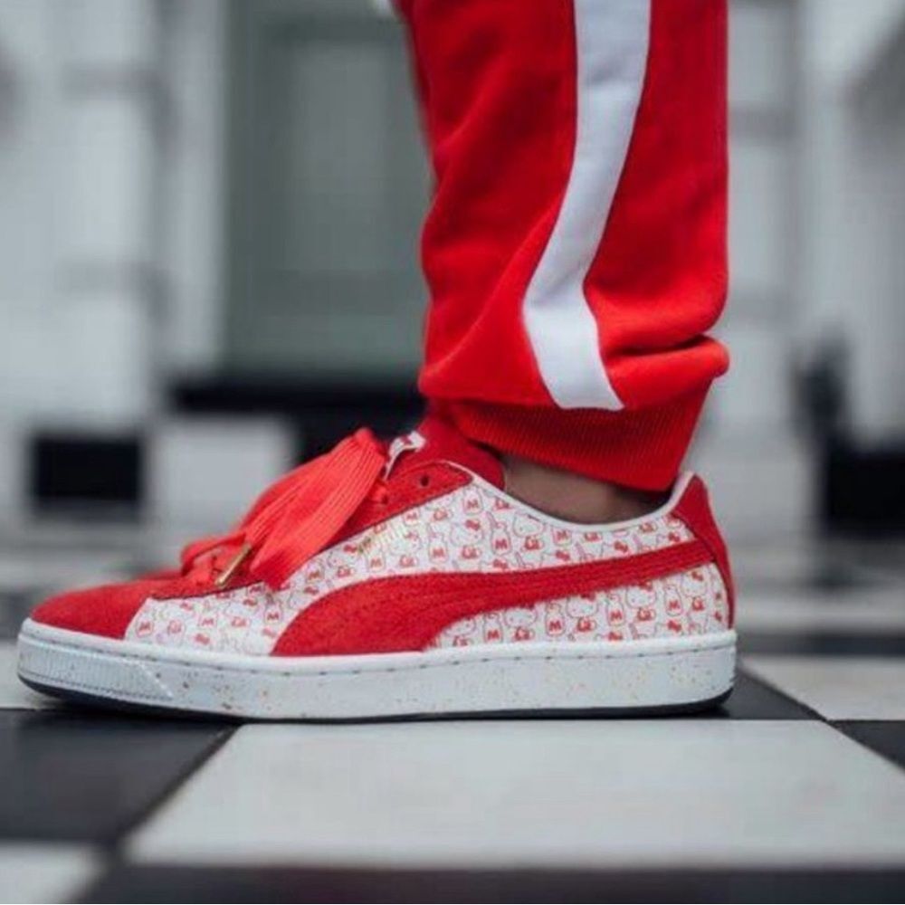 Puma Suede Classic X Hello Kitty  Red Suede Sneakers‎ Shoes Kawaii Retro Sanrio